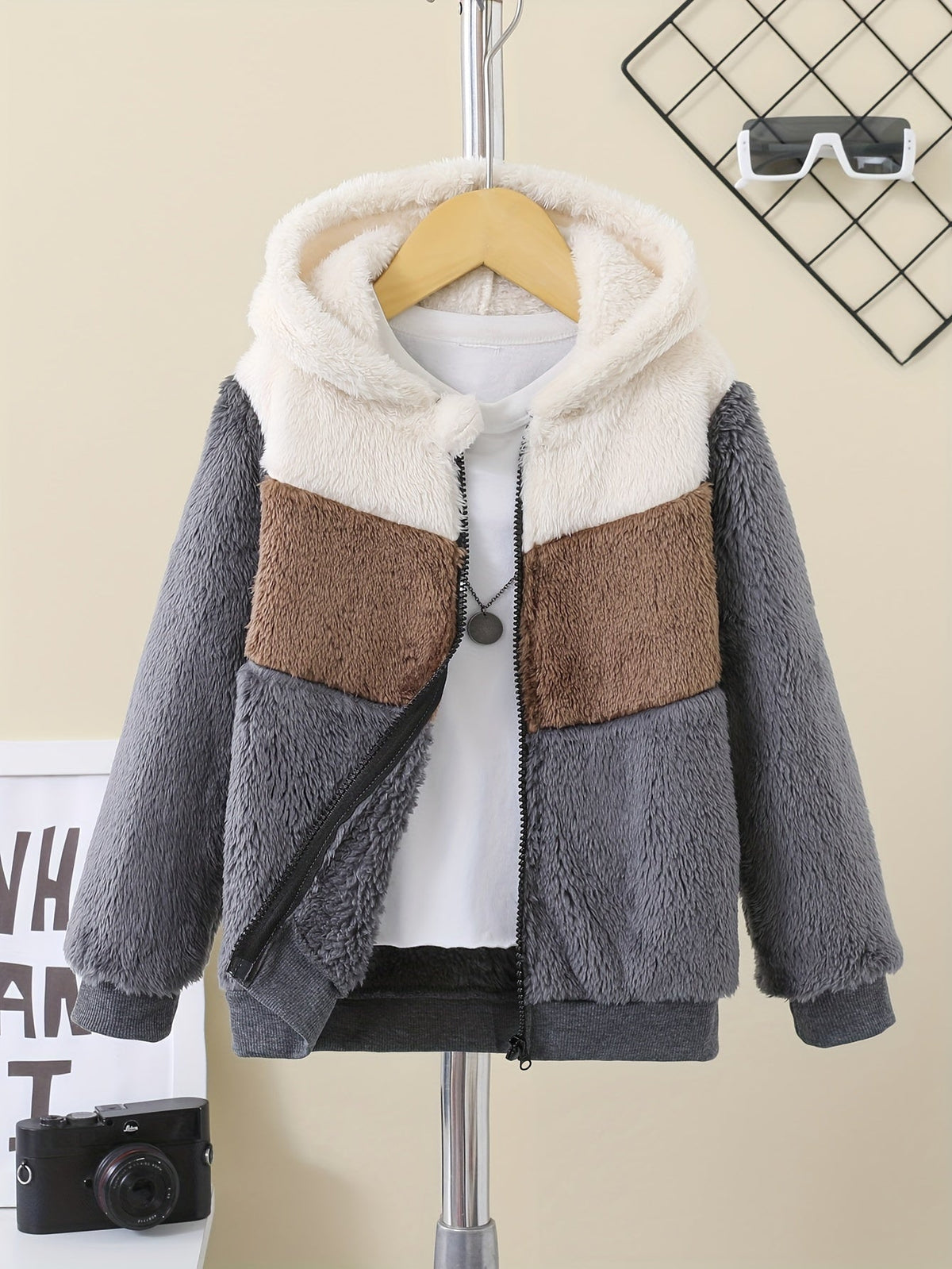 Fleece capuchonjack met rits voor kinderen