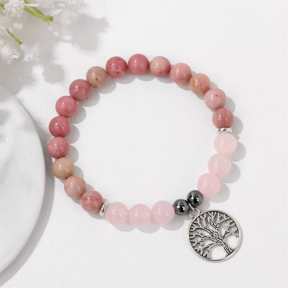 Natuurlijk kristal levensboom armband