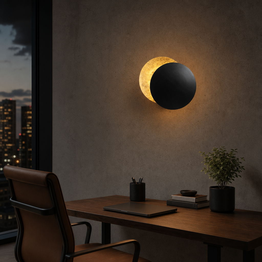 Design wandlamp halo – goud, zwart of wit