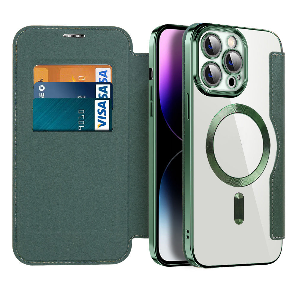 Leren flip case met magnetische adsorptie & rfid-bescherming – valtrix — afbeelding 5