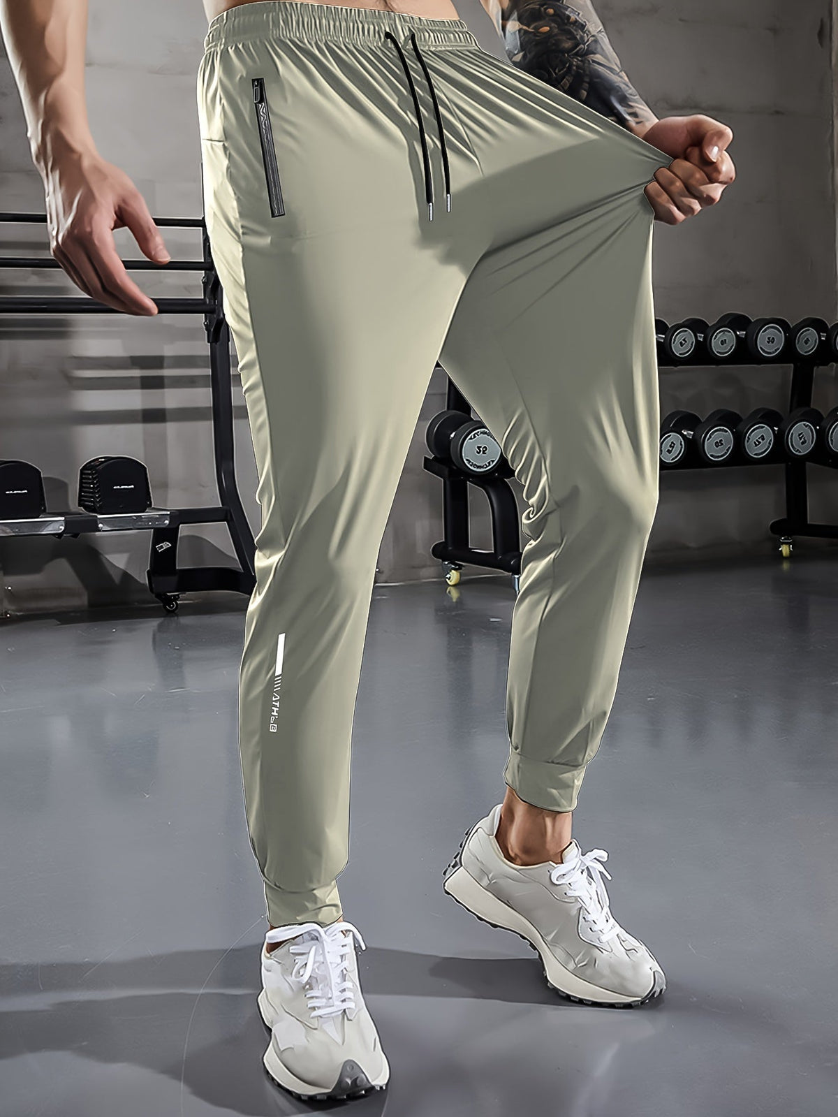 Effen heren sportbroek met zakken