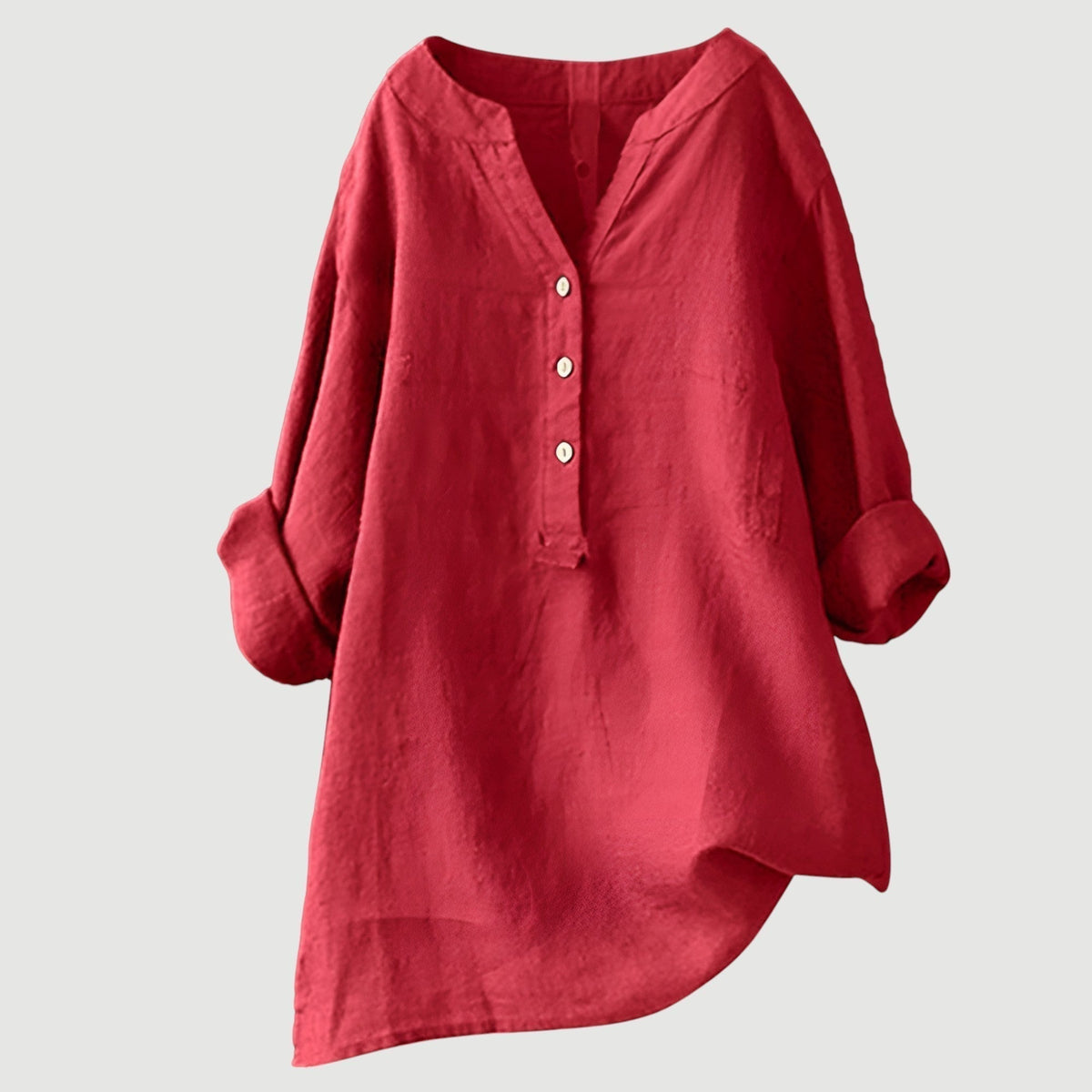 Willemijn | Lichte damesblouse met V-hals en knoopsluiting