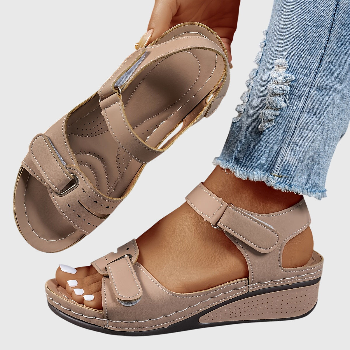 Rekbare sandalen met zachte antislipzool