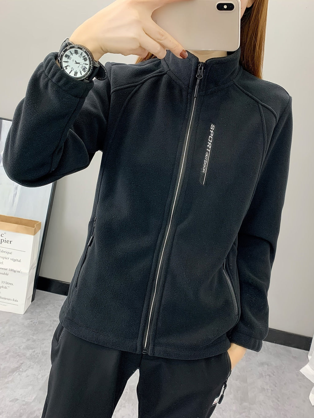 Ademende fleece jas