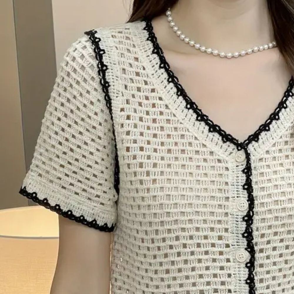 Opengewerkte blouse voor dames