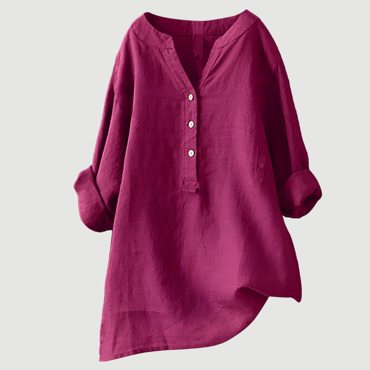 Willemijn | Lichte damesblouse met V-hals en knoopsluiting