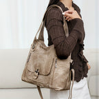 Vintage-Stijl vegan leren schoudertas
