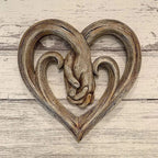 Houten hart wanddecoratie