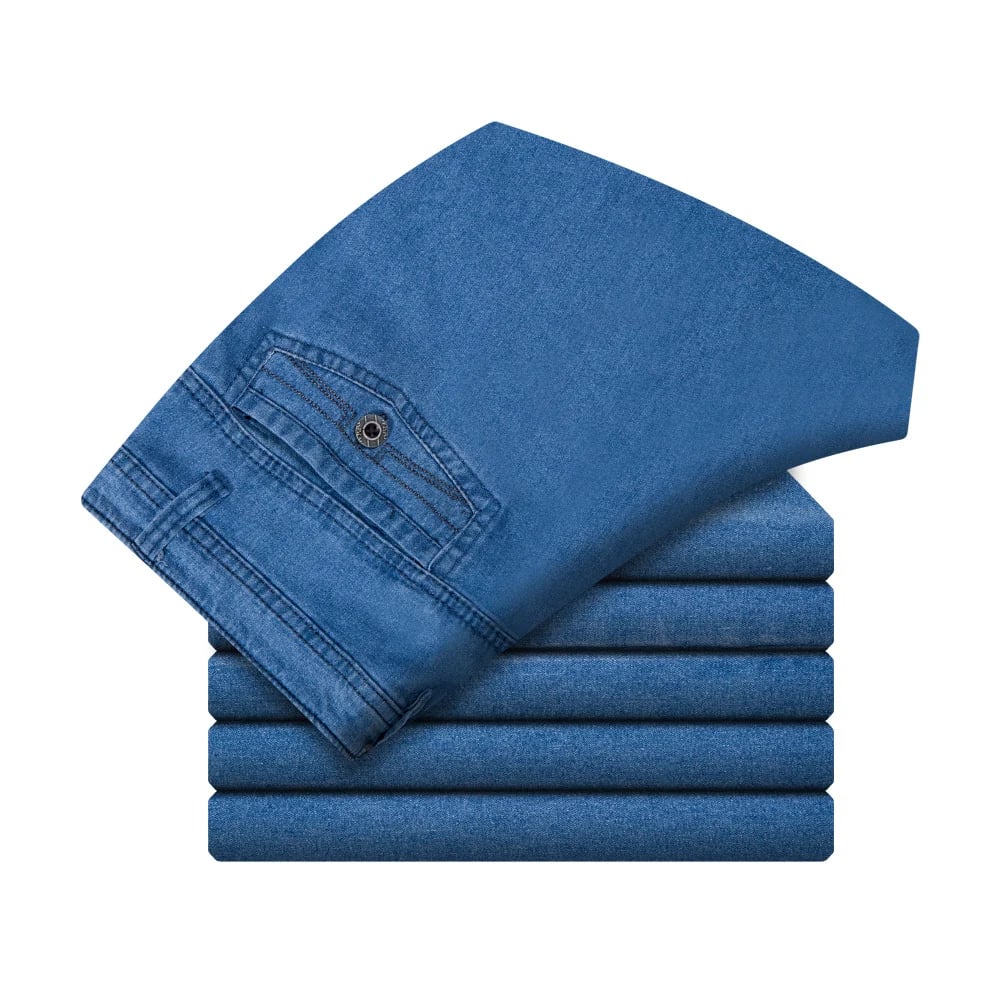 Herenjeans met hoge taille en rechte pijp