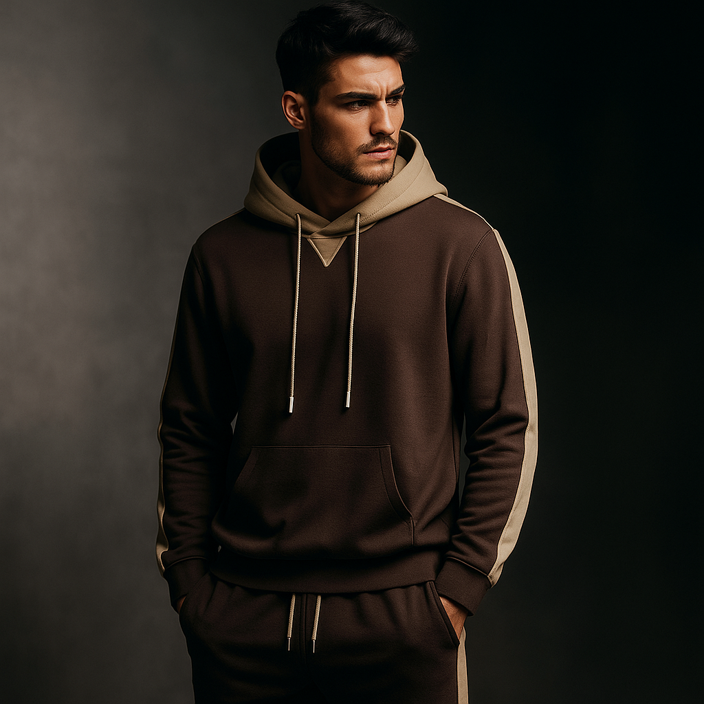 Alper | Herentrainingspak met kleurvlakken en hoodie