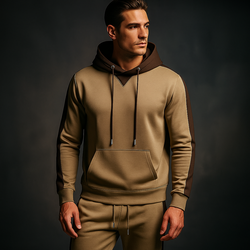 Alper | Herentrainingspak met kleurvlakken en hoodie