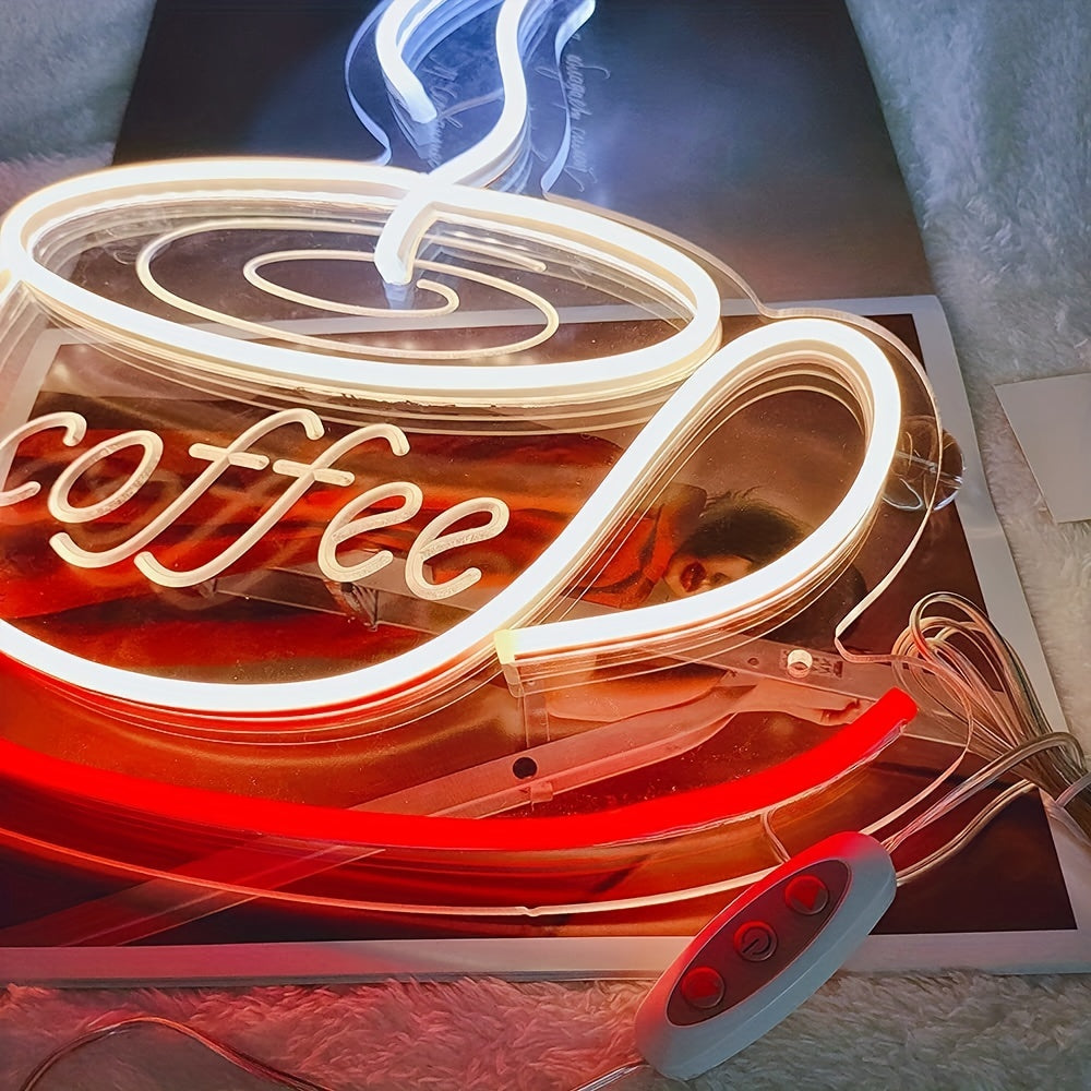 Neon koffielamp voor wanddecoratie