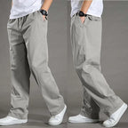 Rechte heren cargobroek met elastische taille