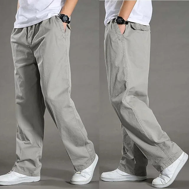 Rechte heren cargobroek met elastische taille