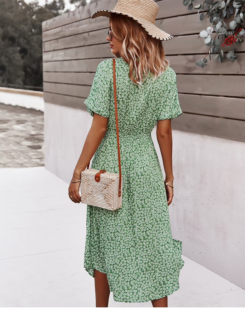 Boho bloemen midi jurk