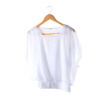 Dames chiffon blouse met ruche mouwen