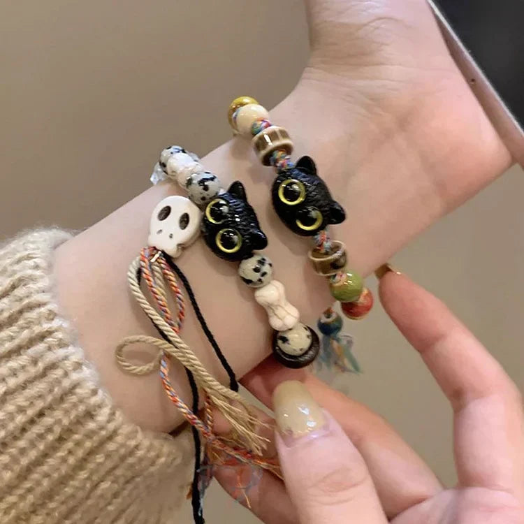Katjes en doodskop armband
