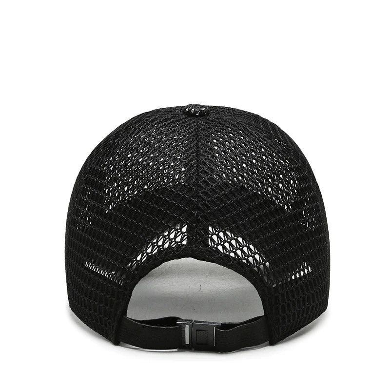 Ademende mesh pet met verstelbare snapbacksluiting