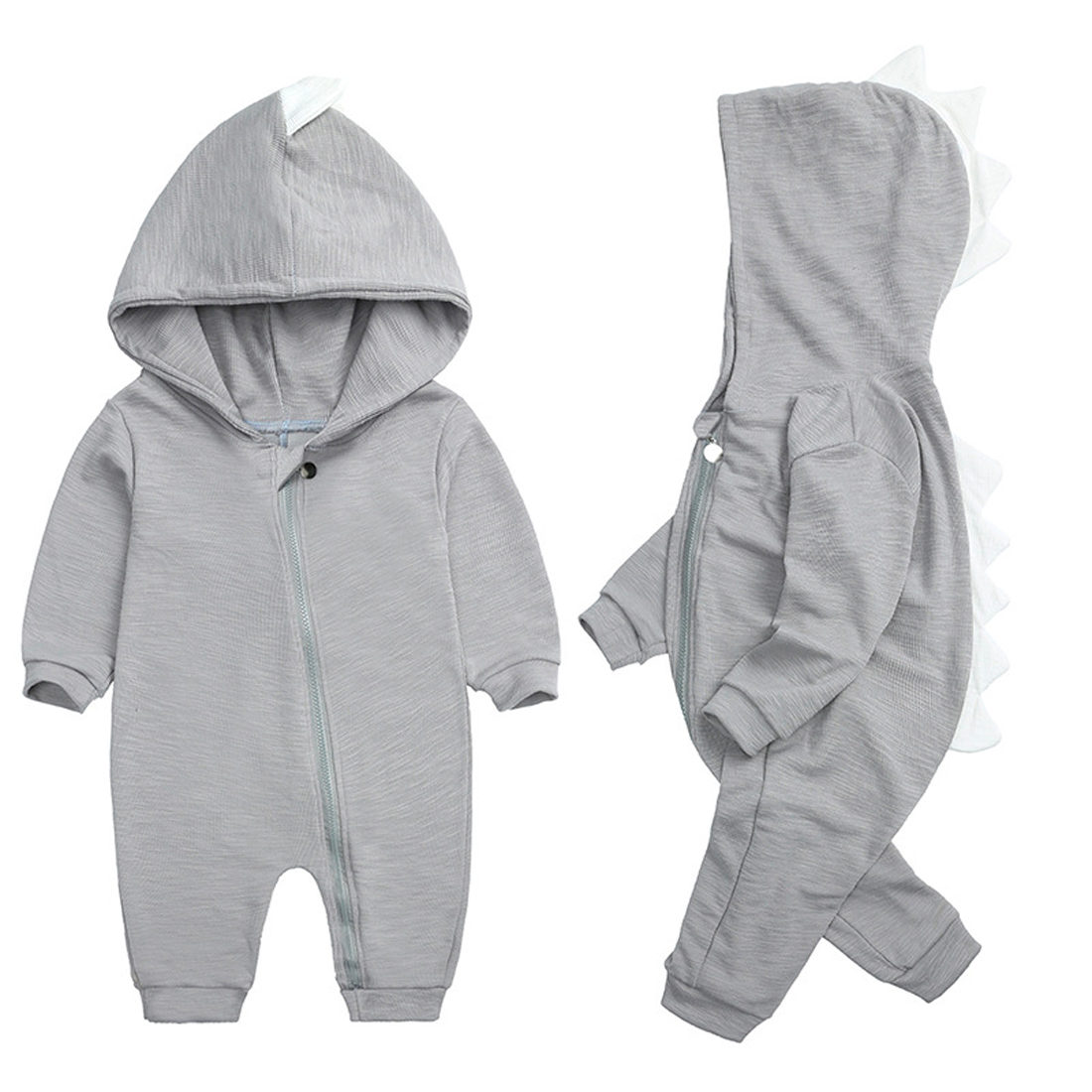 Schattige baby onesie met dinosauruskapje