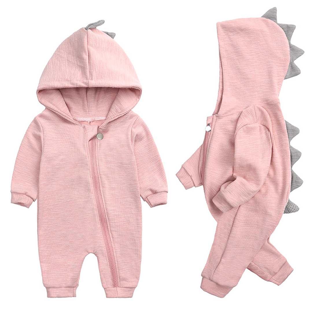 Schattige baby onesie met dinosauruskapje