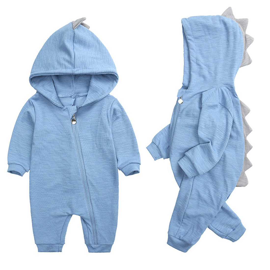 Schattige baby onesie met dinosauruskapje