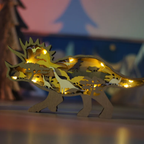 Houtgesneden 3D-dinosaurusornamenten