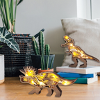 Houtgesneden 3D-dinosaurusornamenten
