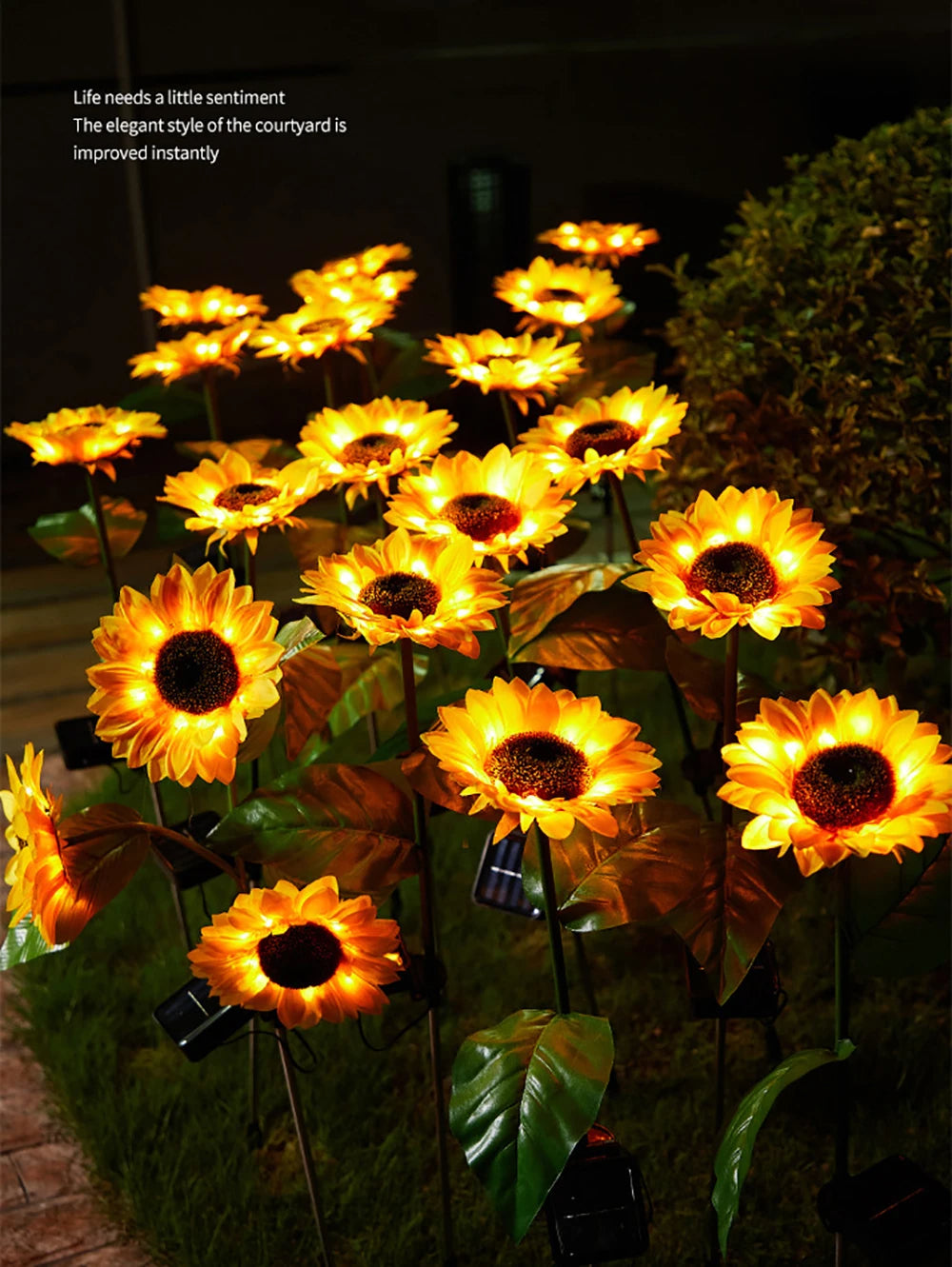Zonne-energie zonnebloem lamp