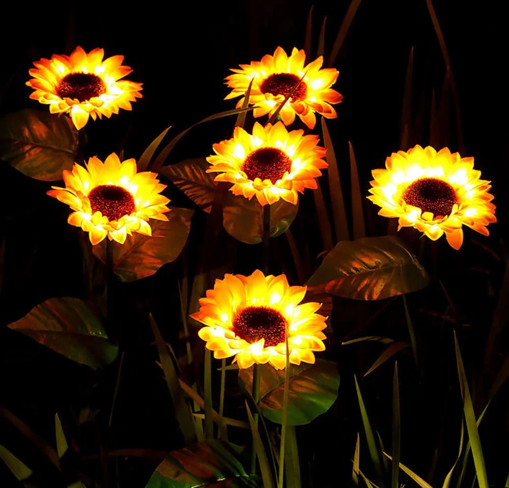 Zonne-energie zonnebloem lamp