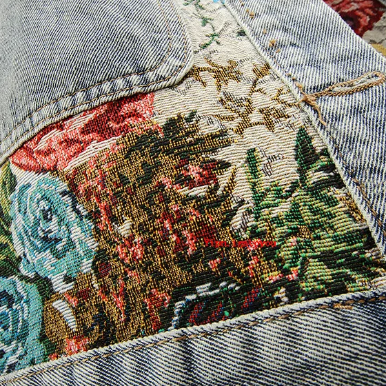 Bloemen denim jack voor dames