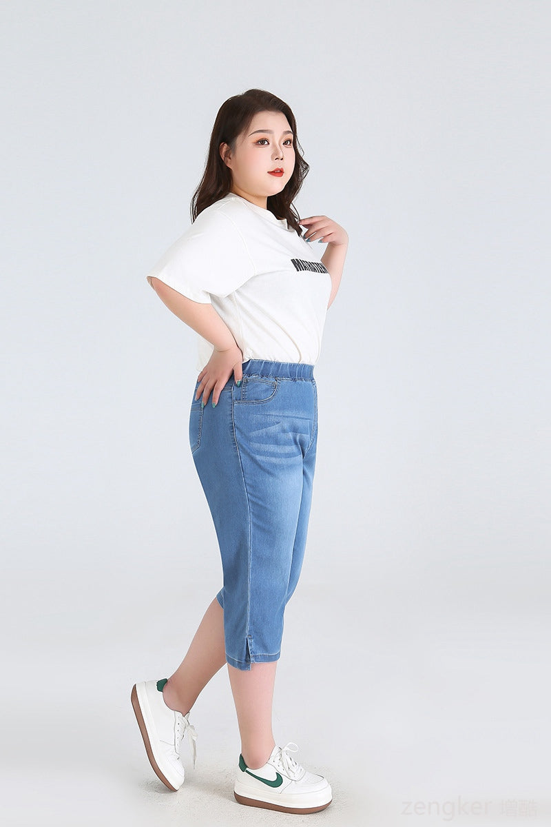 Leah plus size driekwartsbroek