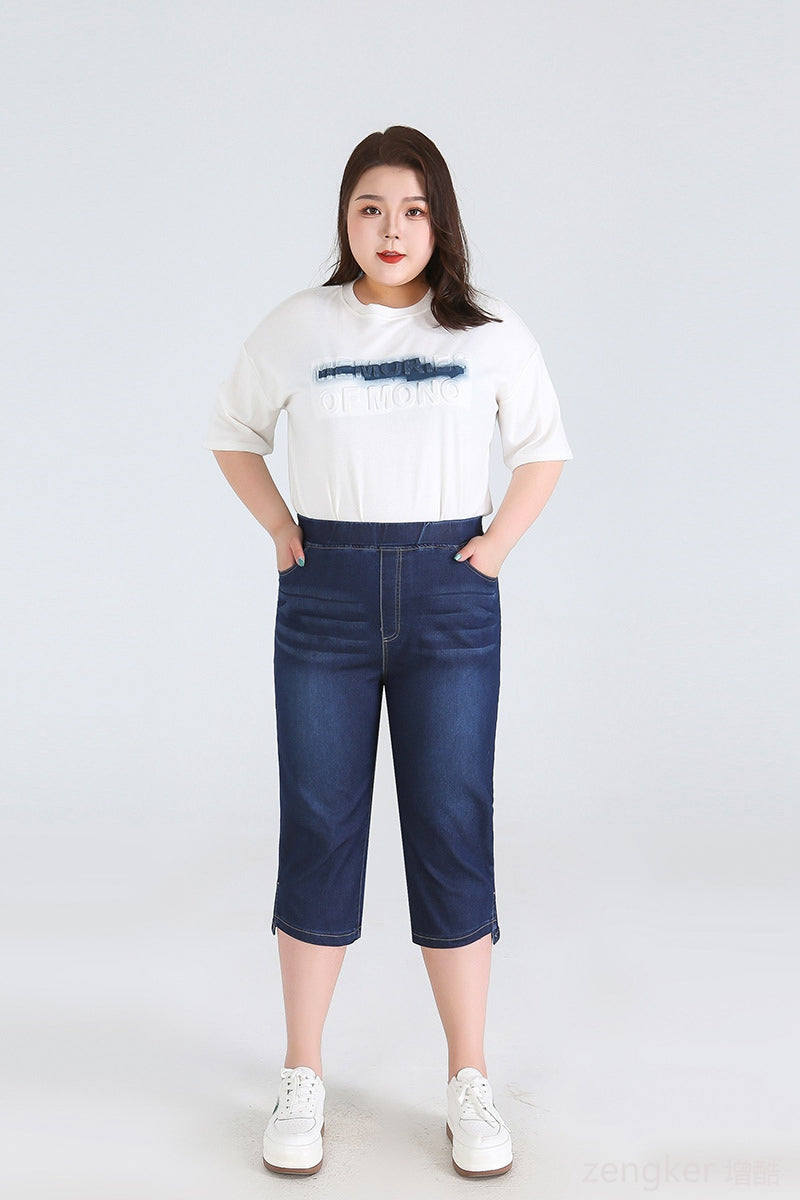 Leah plus size driekwartsbroek