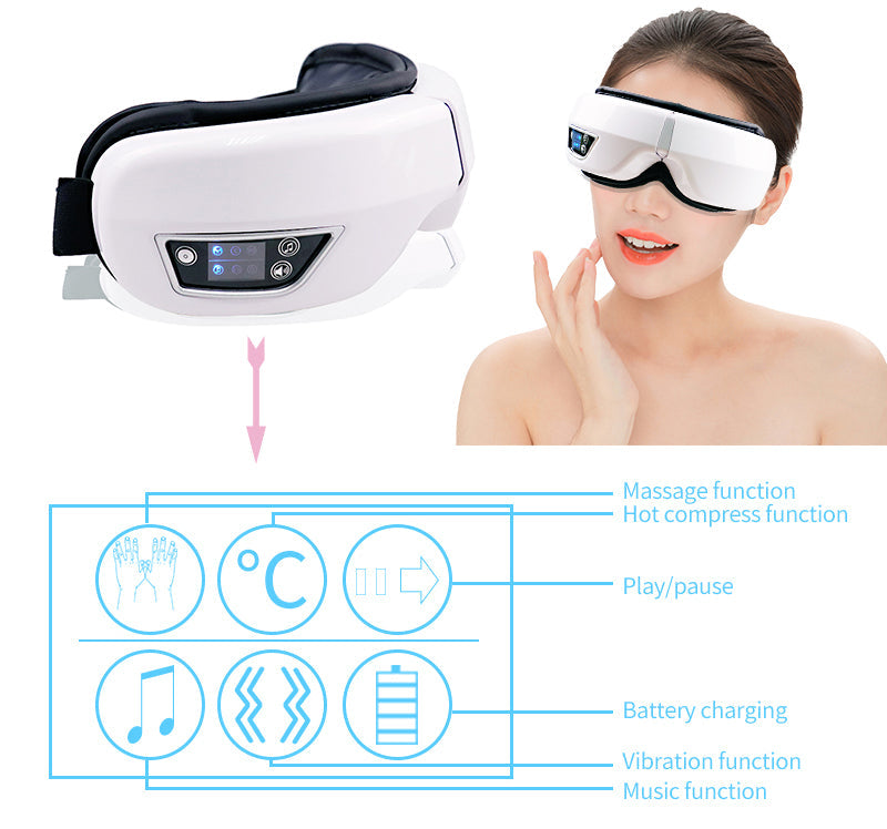 Oogmassageapparaat met luchtdruk, trilling, warmte en Bluetooth