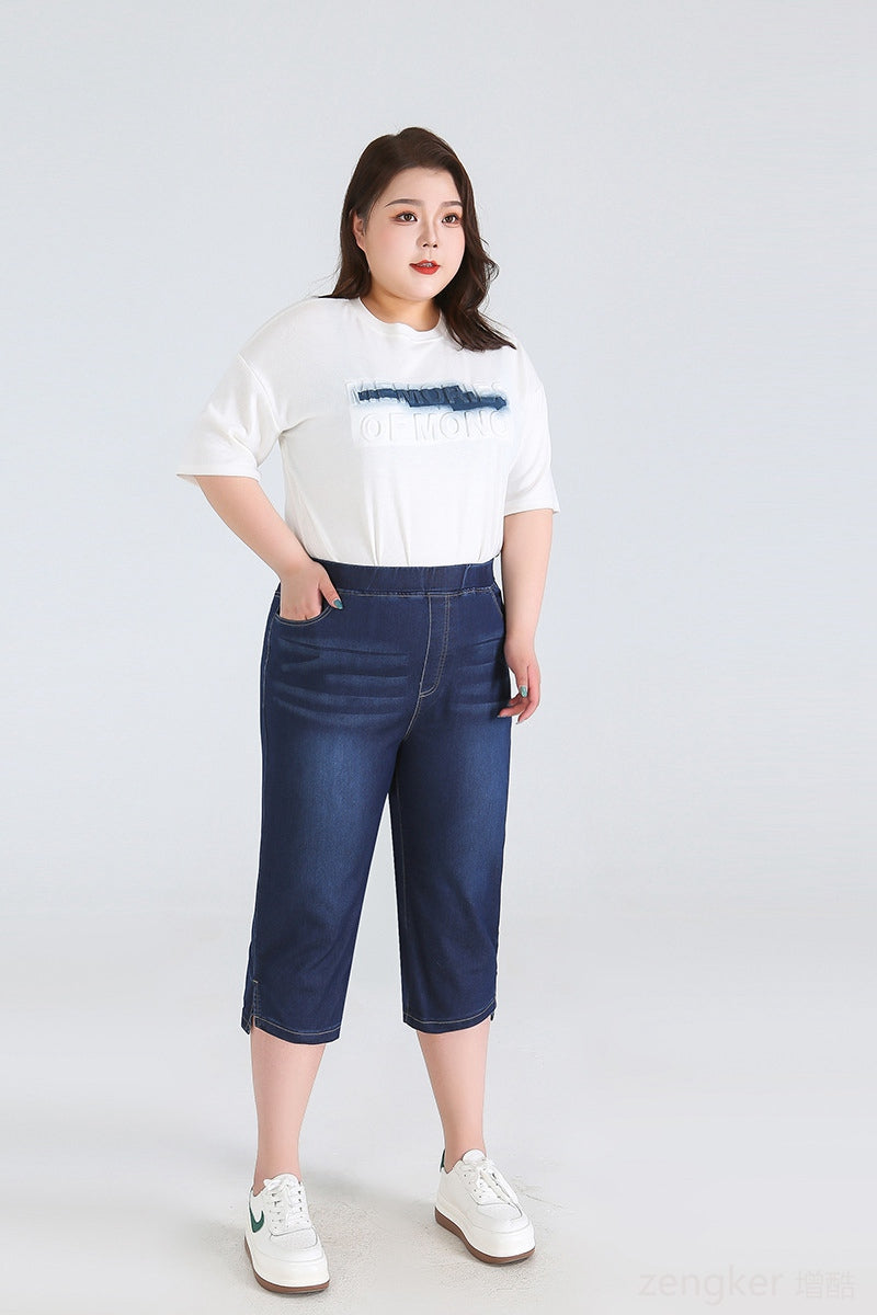 Leah plus size driekwartsbroek