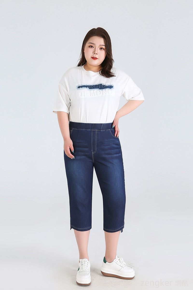 Leah plus size driekwartsbroek