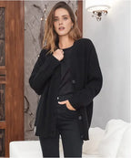 Dames kasjmier vest met V-hals