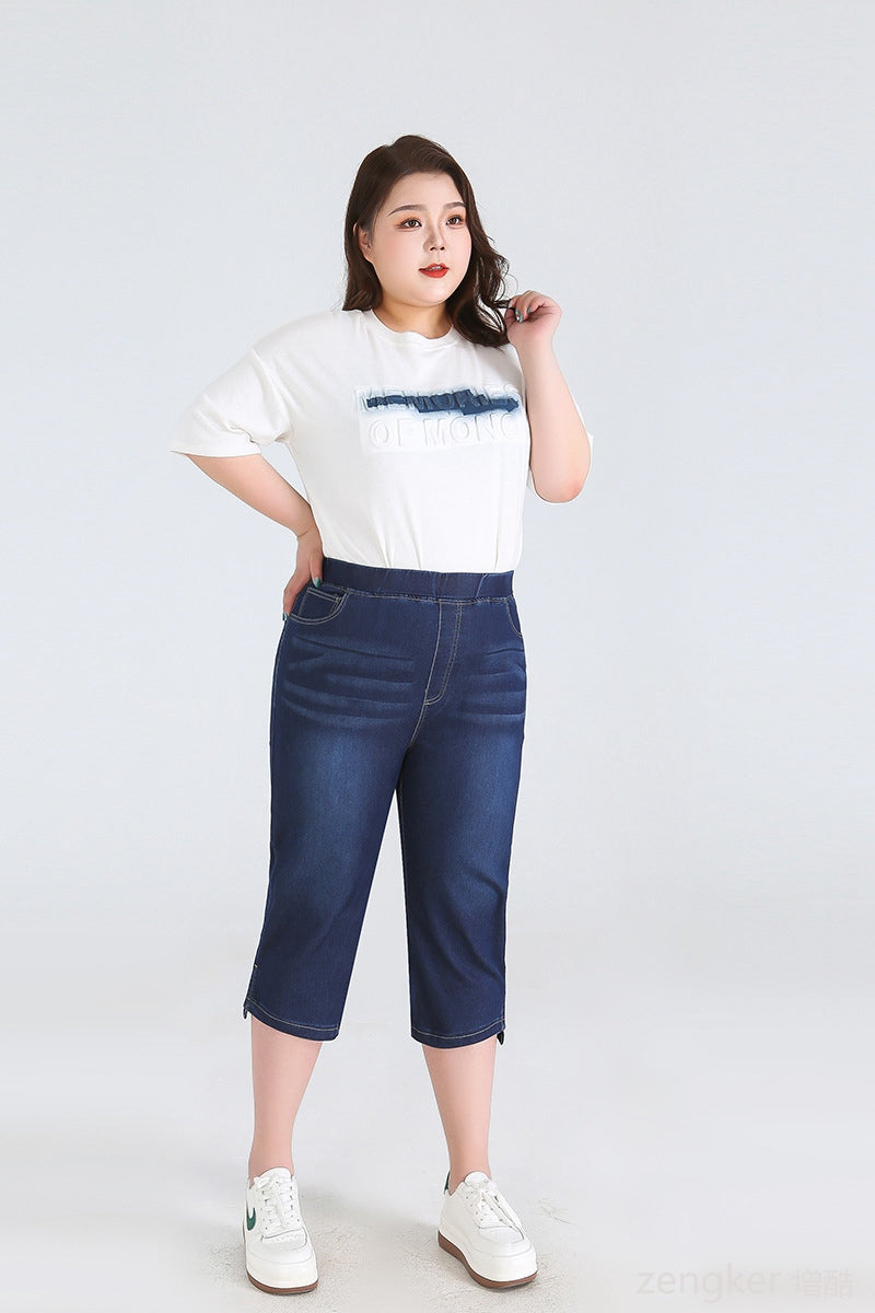 Leah plus size driekwartsbroek