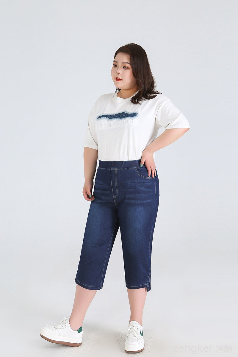 Leah plus size driekwartsbroek