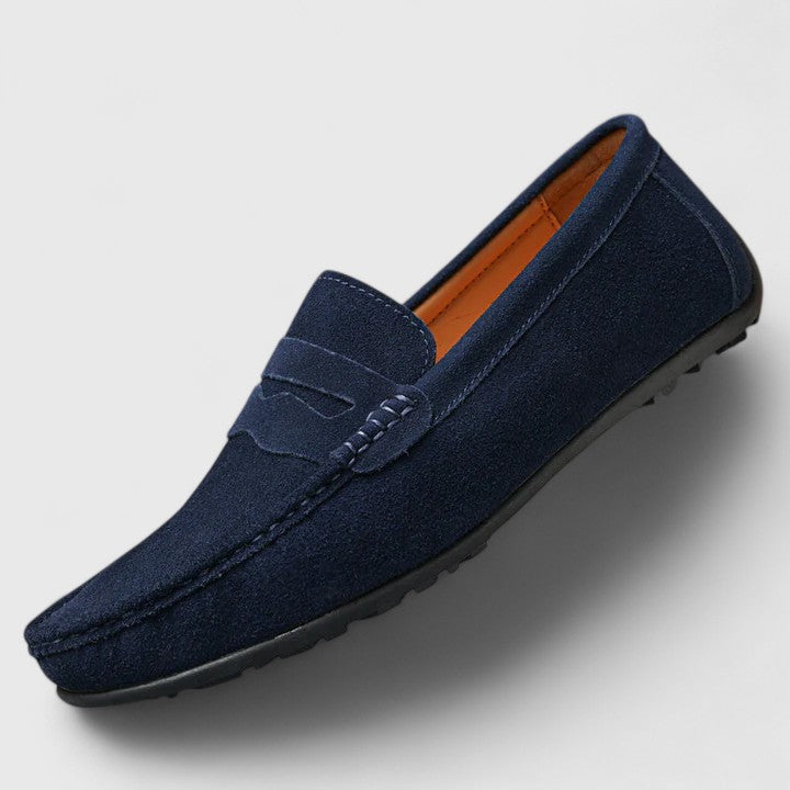 Lichte herenloafers met rubberen zool