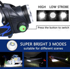 LED hoofdlamp met zoom & oplaadbare accu voor buitenactiviteiten