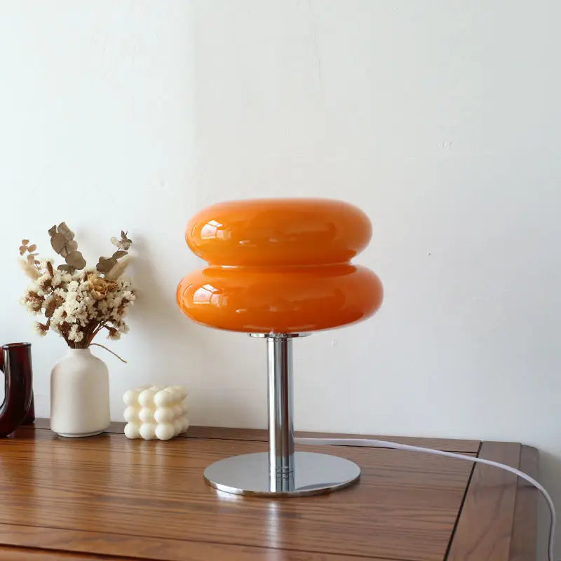 Designer glas tafellamp - sfeervolle LED lamp voor slaapkamer en studie
