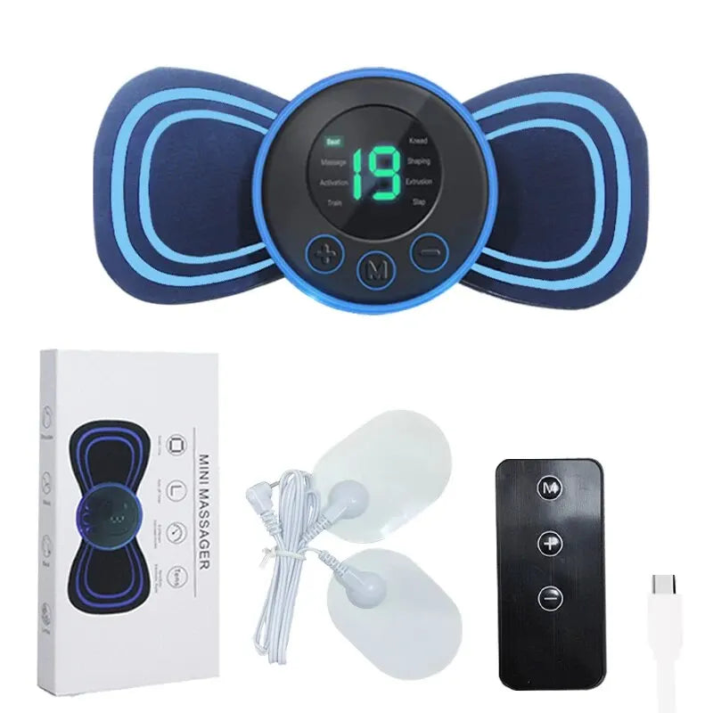 Draagbare elektrische mini nek massager met pad & afstandsbediening – intelligent