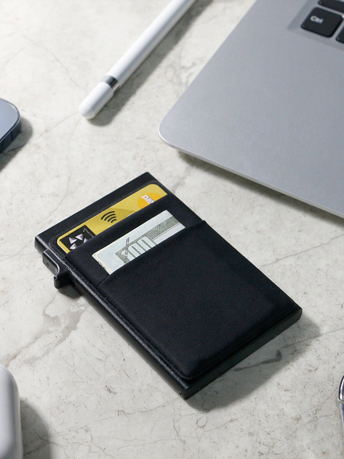 Slimme rfid creditcard houder - dunne mini metalen portemonnee voor mannen