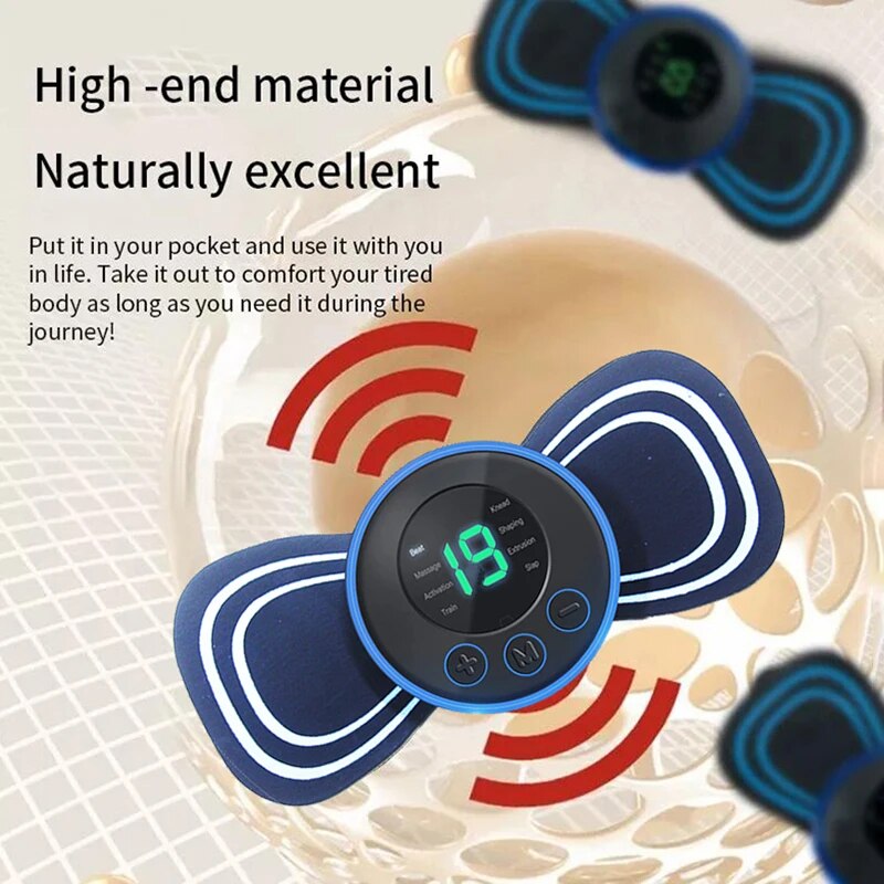 Draagbare elektrische mini nek massager met pad & afstandsbediening – intelligent