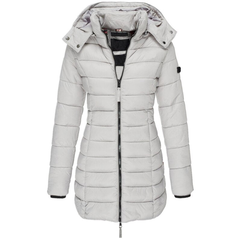Warme dames donsjack met capuchon