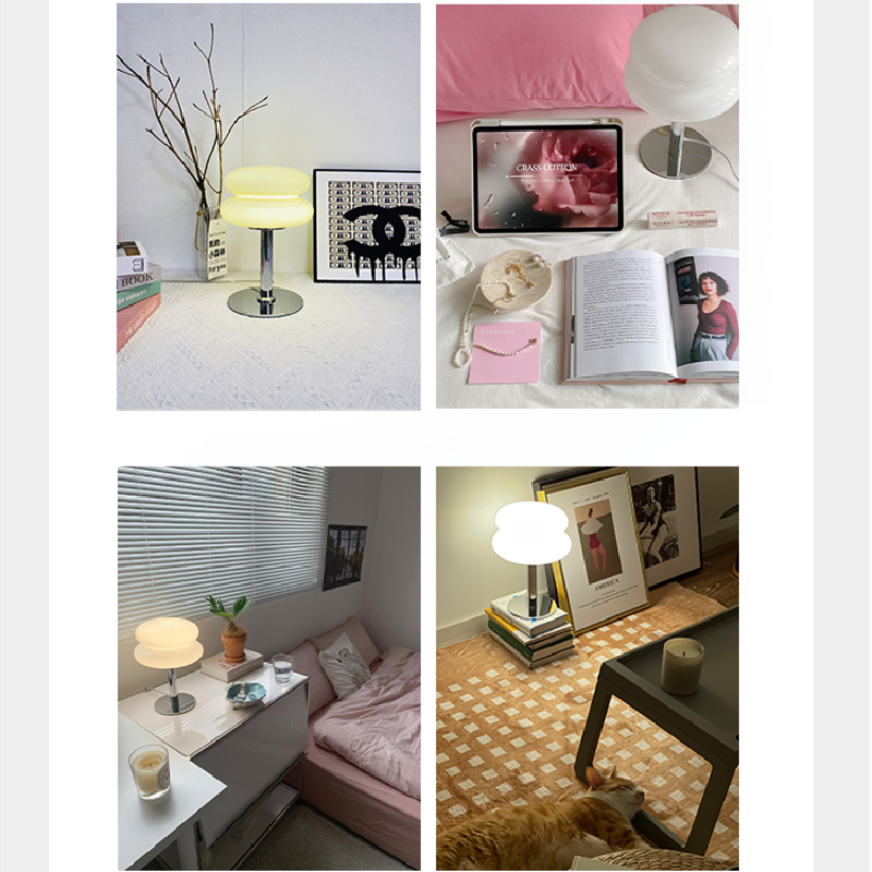 Designer glas tafellamp - sfeervolle LED lamp voor slaapkamer en studie