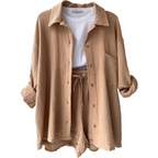 Ademend katoen co-ord-set voor dames