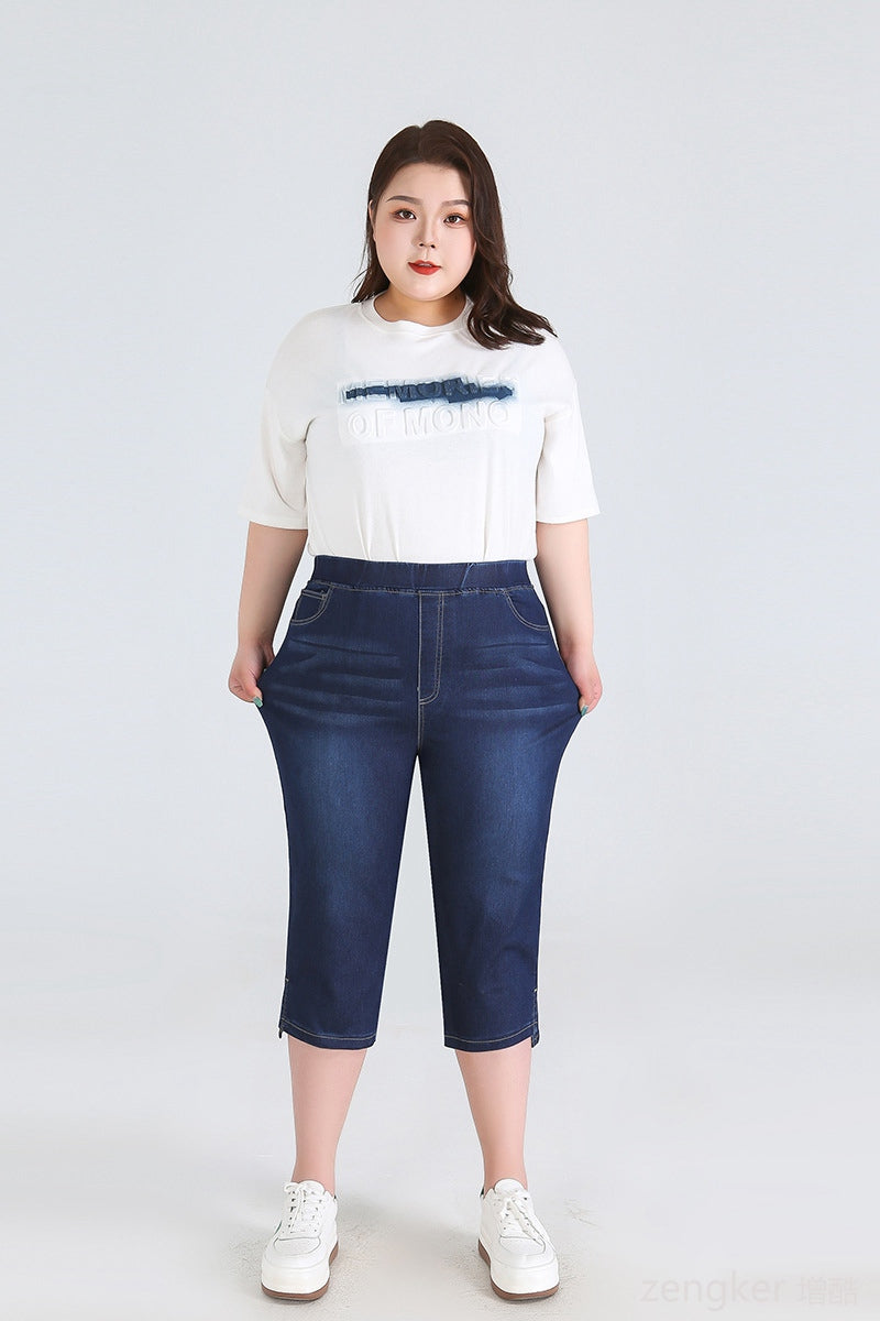 Leah plus size driekwartsbroek