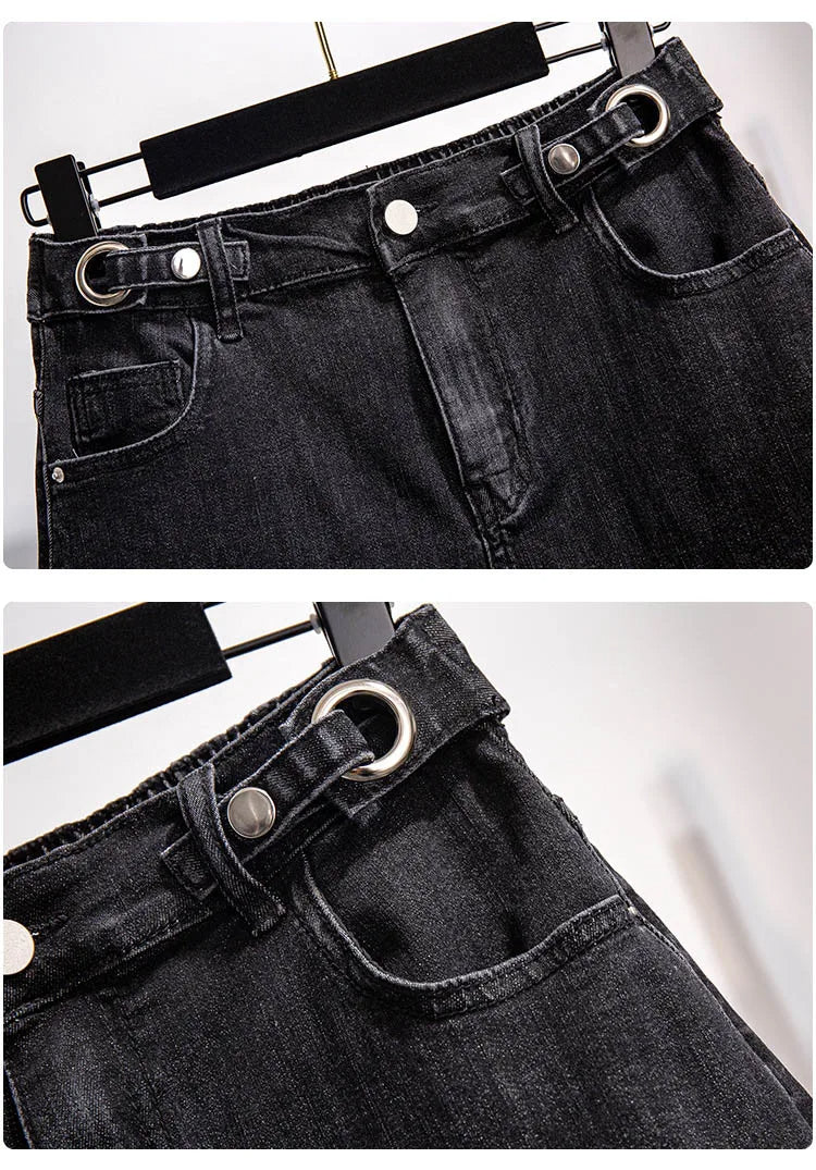 Flora plus size denim short