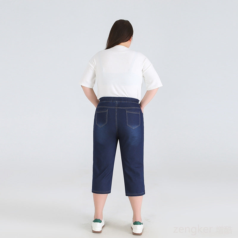 Leah plus size driekwartsbroek